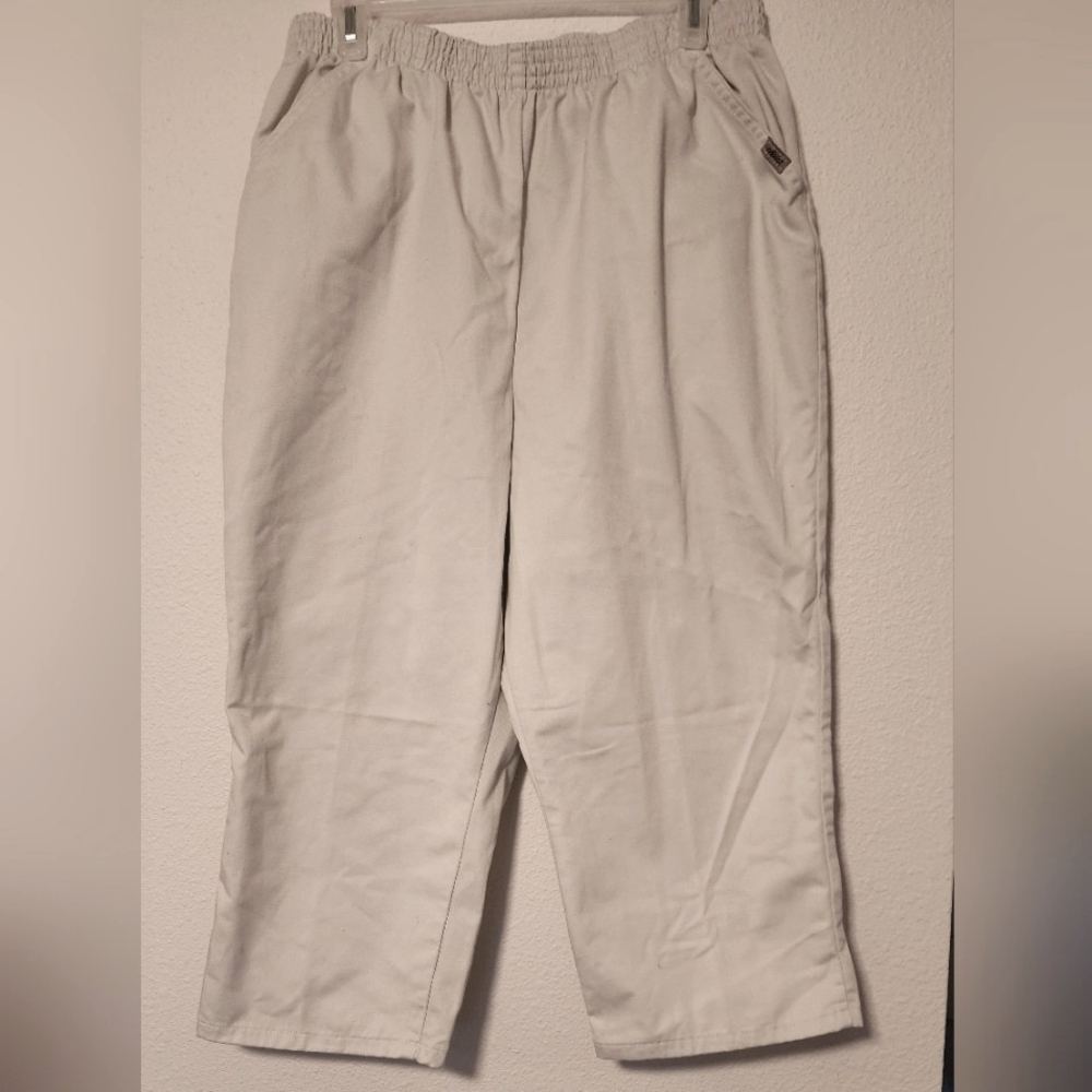 Chic Women's Khaki Twill Jeans Pull-on Pockets Sz 18